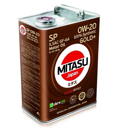MJ-P02. MITASU GOLD PLUS SP 0W-20 100% Synthetic